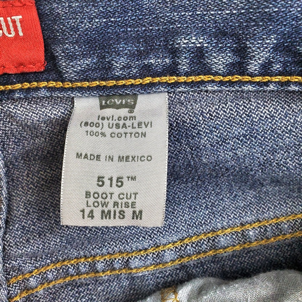 Levi's Jeans Blue 515 Nouveau Boot Cut High WaistY2K 100% Cotton Size 14 - Picture 4 of 6